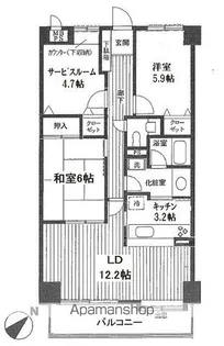 ダイアパレス仏子【6階】の間取り