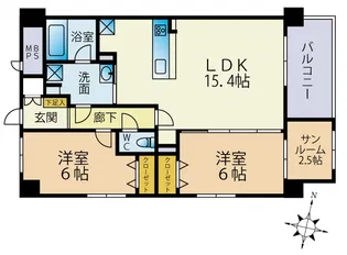 ラ・メール港II【3階】の間取り