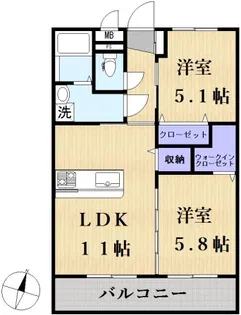 COCOTTO帯山【2階】の間取り