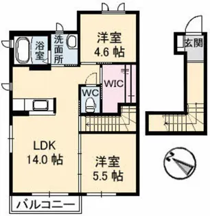 グリーンヴィレッジD棟【2階】の間取り