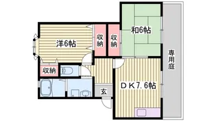 ジュネス香呂【1階】の間取り