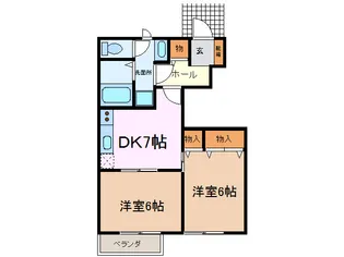 フリージアガーデンII【1階】の間取り