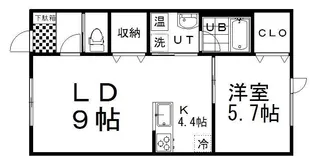 ソレイユ弥生II【1階】の間取り