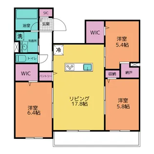 エクシード下山【3階】の間取り