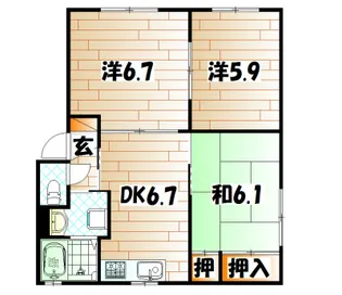 エスポワールK【1階】の間取り