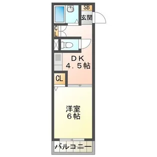 1DKの間取り画像