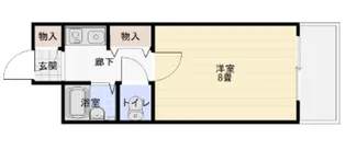 フォンティーヌ南三国【3階】の間取り