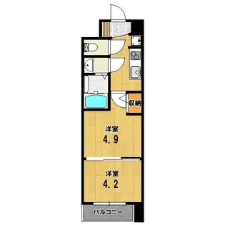エステムコート京都二条【4階】の間取り