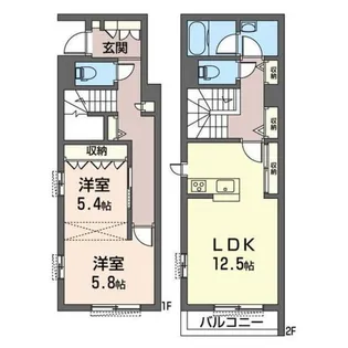 ラ・ポーズ藤が丘【1階】の間取り