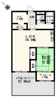 呉中央レックスマンション【4階】の間取り