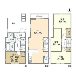 埼玉県さいたま市緑区東浦和6【一戸建】の間取り