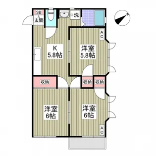 ブループラム長渕イースト【1階】の間取り