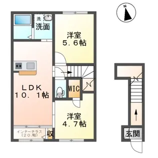 福島県郡山市富久山町久保田字中台【アパート】の間取り