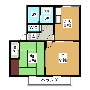 シルバンブリーズ B棟【2階】の間取り
