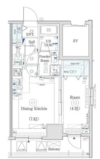 エストゥルース横濱吉野町【8階】の間取り