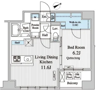 KYOBASHI RESIDENCE 【京橋レジデンス】【8階】の間取り