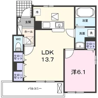 ジ・アピオン【1階】の間取り