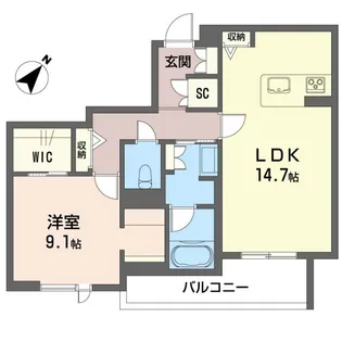 ウィズプラス浦和美園 ウエスト E棟【1階】の間取り