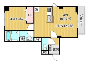 ミライエ花京院【2階】の間取り