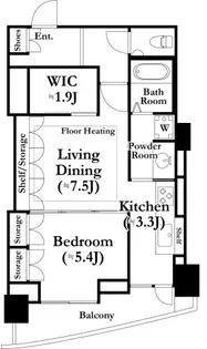 東京都新宿区河田町【マンション】の間取り