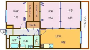 スカイマンションC【3階】の間取り