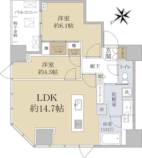 パークホームズ浜松町【14階】の間取り