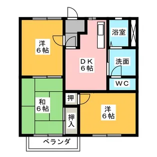 ネオハイツオークD【1階】の間取り
