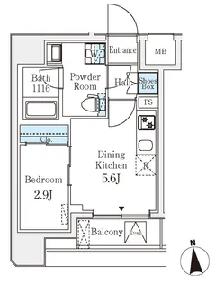 クラリティア文京湯島【4階】の間取り