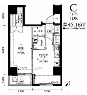 リヴシティ神田【9階】の間取り