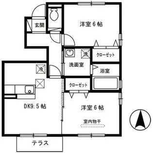 プリモセジュール B【1階】の間取り