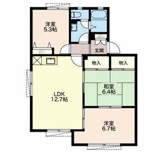 ディアスモトイマC【1階】の間取り