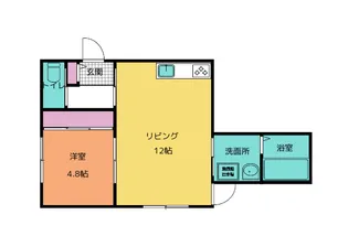 アンソレイユ原町【1階】の間取り