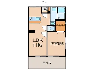 第2コ-ポさつき【1階】の間取り
