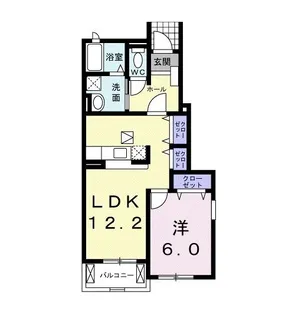 リバーサイドビラ生田 II【1階】の間取り