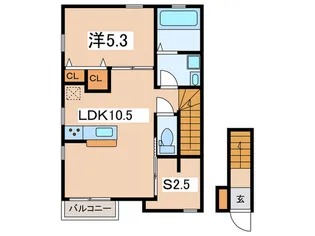 キ-ファ-ハオス【2階】の間取り
