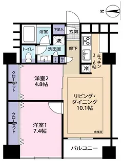 高輪グランドパームス【6階】の間取り
