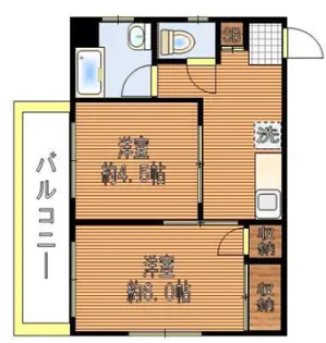 サンライズ小松【4階】の間取り