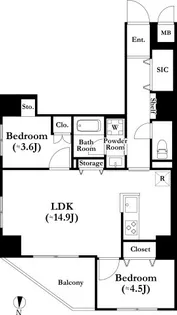 THE PALMS錦糸町【6階】の間取り