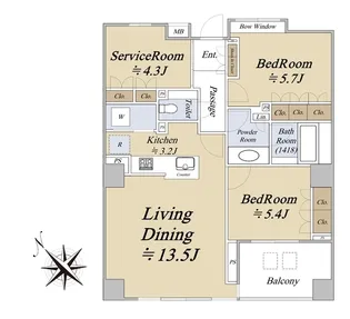 グローリオ蘆花公園 D棟【2階】の間取り