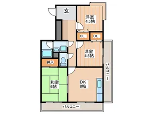 ラ・ポールドジュン【3階】の間取り