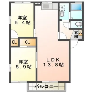 エスポアールMIDA A【1階】の間取り