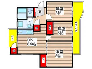 第2稲毛ハイツ2号棟【5階】の間取り