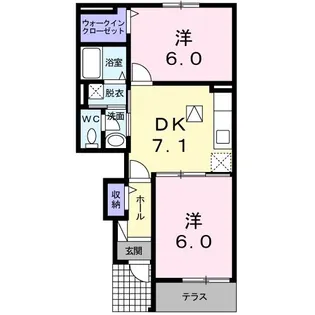レ・セーナ メゾン B【1階】の間取り