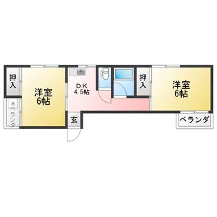 サンデンハイツ【2階】の間取り