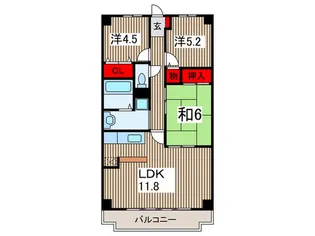 武蔵藤沢駅 徒歩9分 3LDK 都市ガス RC造【4階】の間取り