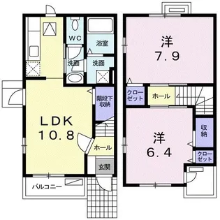 ウェーヴ イン・畷【1階】の間取り