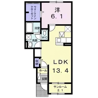 メゾンエトワールF【1階】の間取り