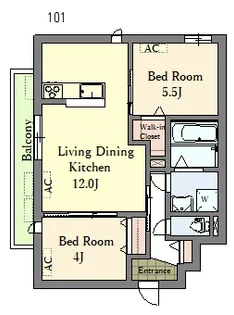 レジデンススイート三軒茶屋【1階】の間取り