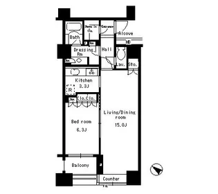 パークアクシス日本橋ステージ【10階】の間取り