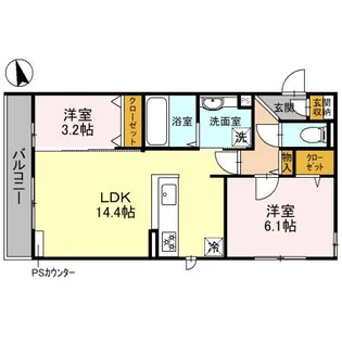 D-residence 豊新【2階】の間取り